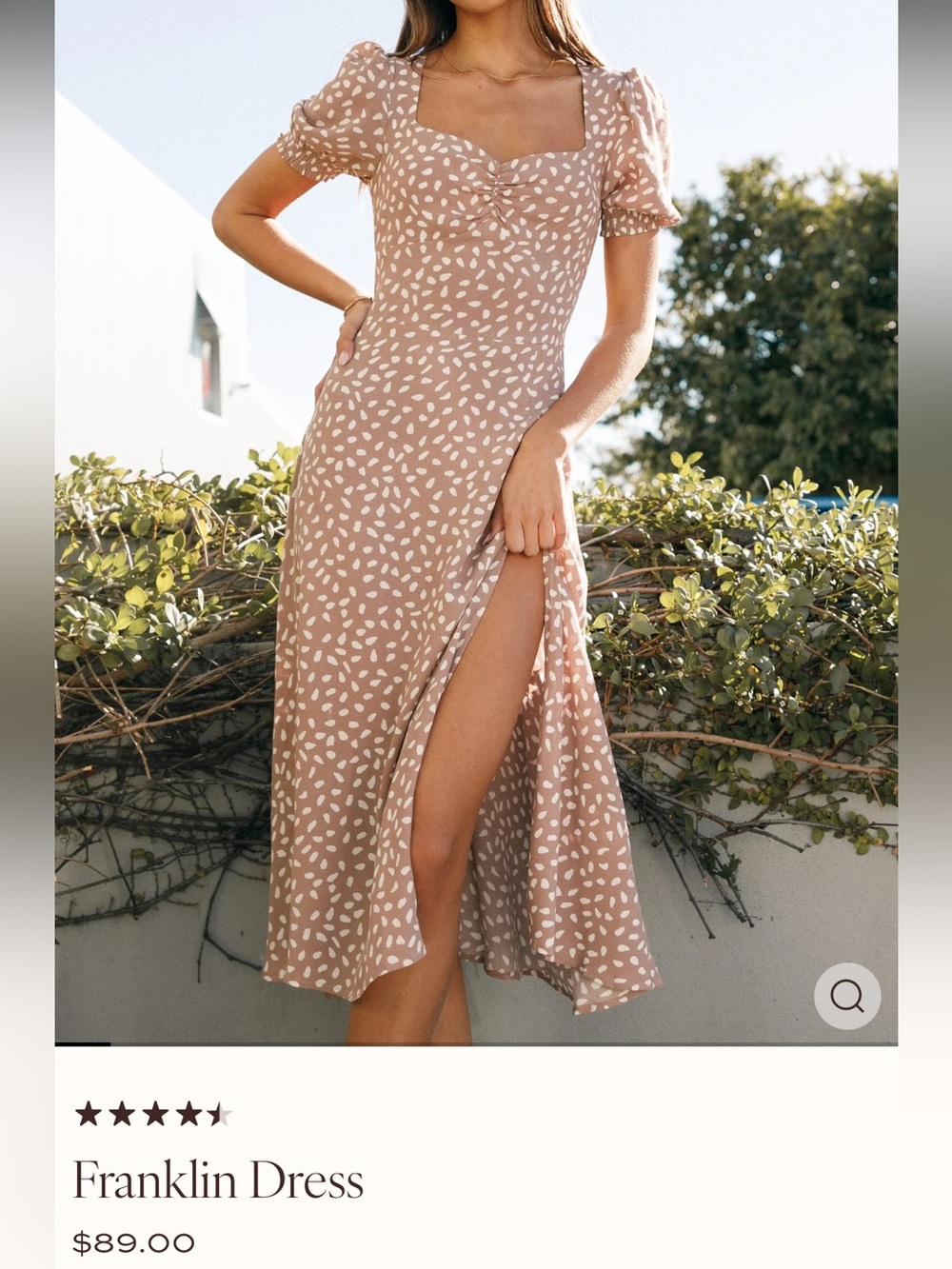 Petal & Pup Franklin Midi Dress in Taupe Dot